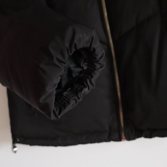 H&M Oversized XS Padded Full Zip Black Lined Stand Up Collar Puffer Jacket Coat - Picture 7 of 11